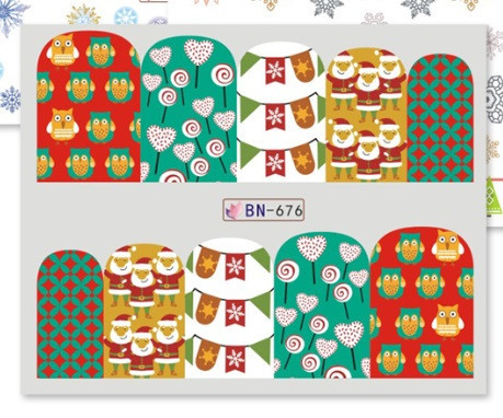 Новогодние наклейки на ногти BN-676 Киев - изображение 1