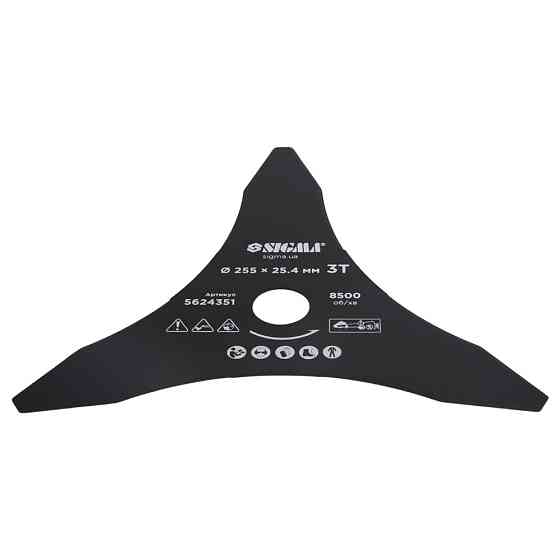 Ніж для тримера Ø255×25.4мм 3Т гострий SIGMA (5624351) Київ