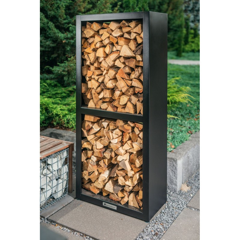 Дровниця на дві секції Quan, чорна QN90079 Код: 007967 Рівне - фото 1