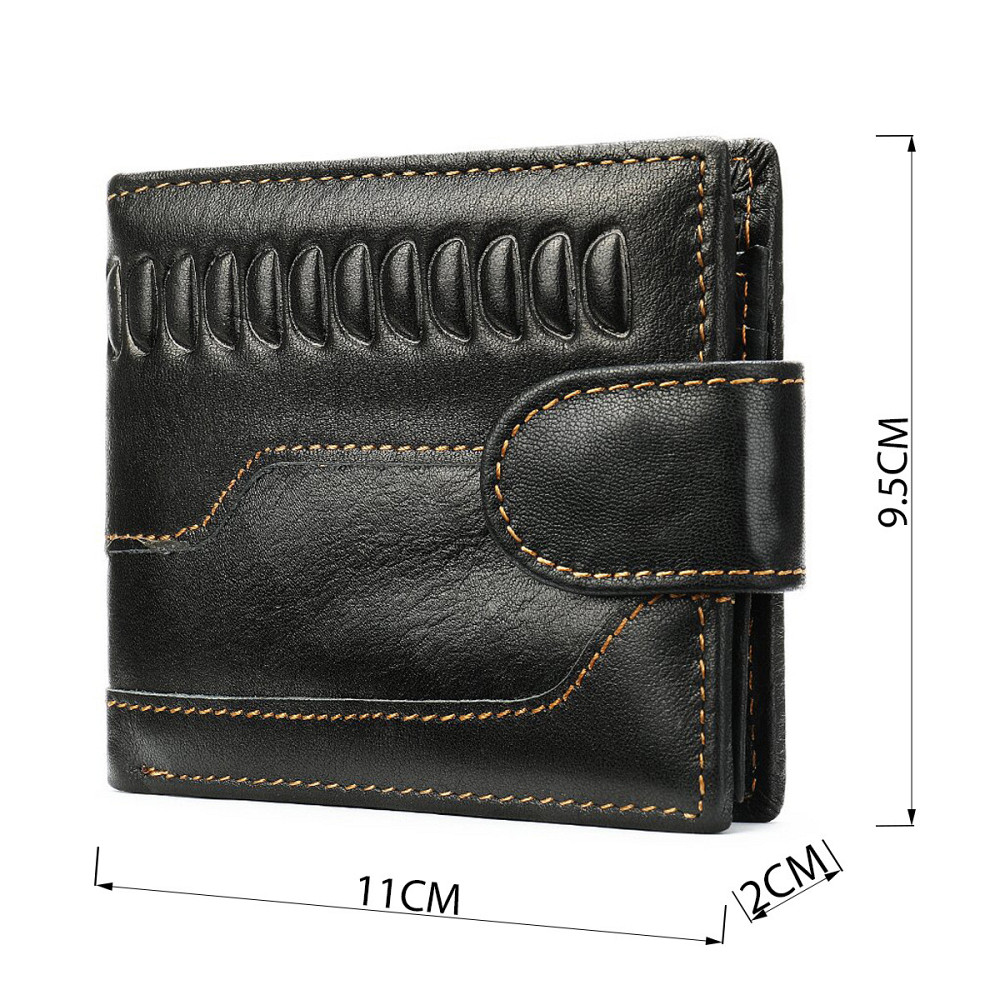 Чоловічий гаманець з тисненням Чорний (Vintage) Київ - фото 7