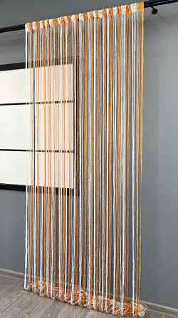 Штори-нитки з люрексом Білий з помаранчевим 300х300см 1 шт (61-128) Київ