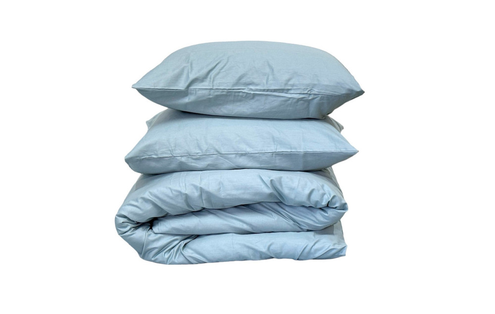 Ecotton Підковдра на блискавці Ecotton полуторний 150х215 см сатин із бавовни однотонний блакит Коломыя - изображение 3