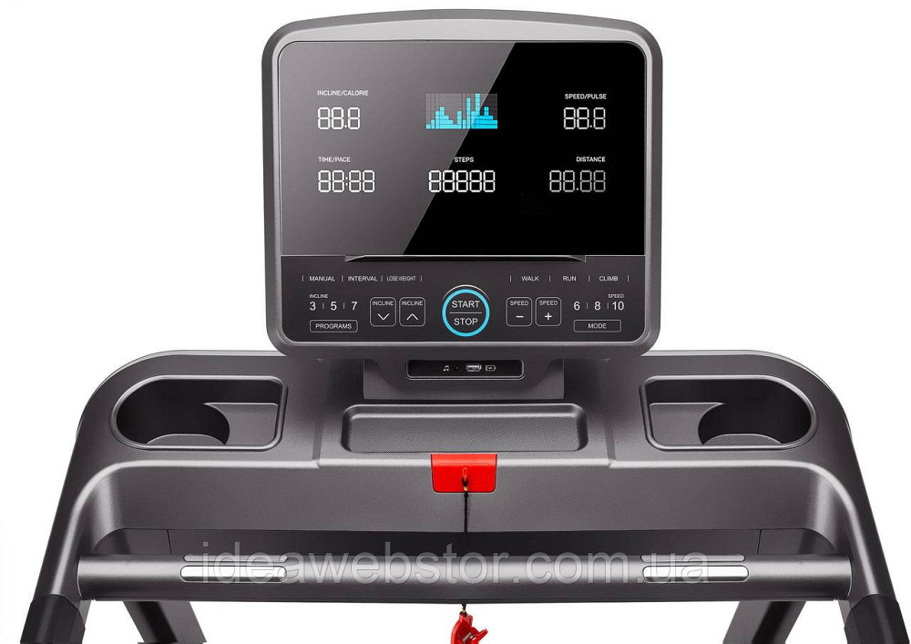 Беговая дорожка GYMTEK XT850 электрическая складная для дома 20 км/ч с автоматическим наклоном амортизацией двигателем 4 к.с. до 1 Киев - изображение 12