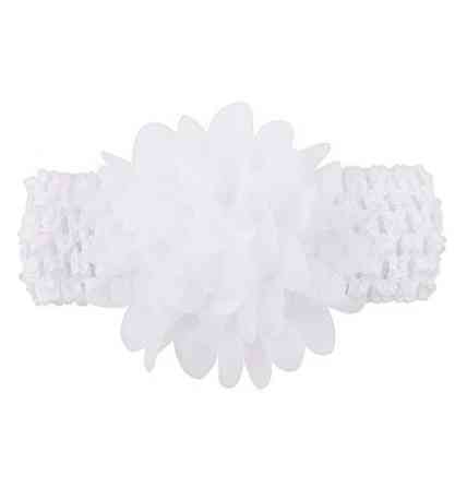 Дитяча біла пов'язка на голову - окружність голови приблизно 26-50см, діаметр квітки 8см Київ