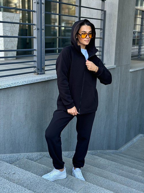 Женский теплый костюм на флисе Черный 46/48 Харьков - изображение 4