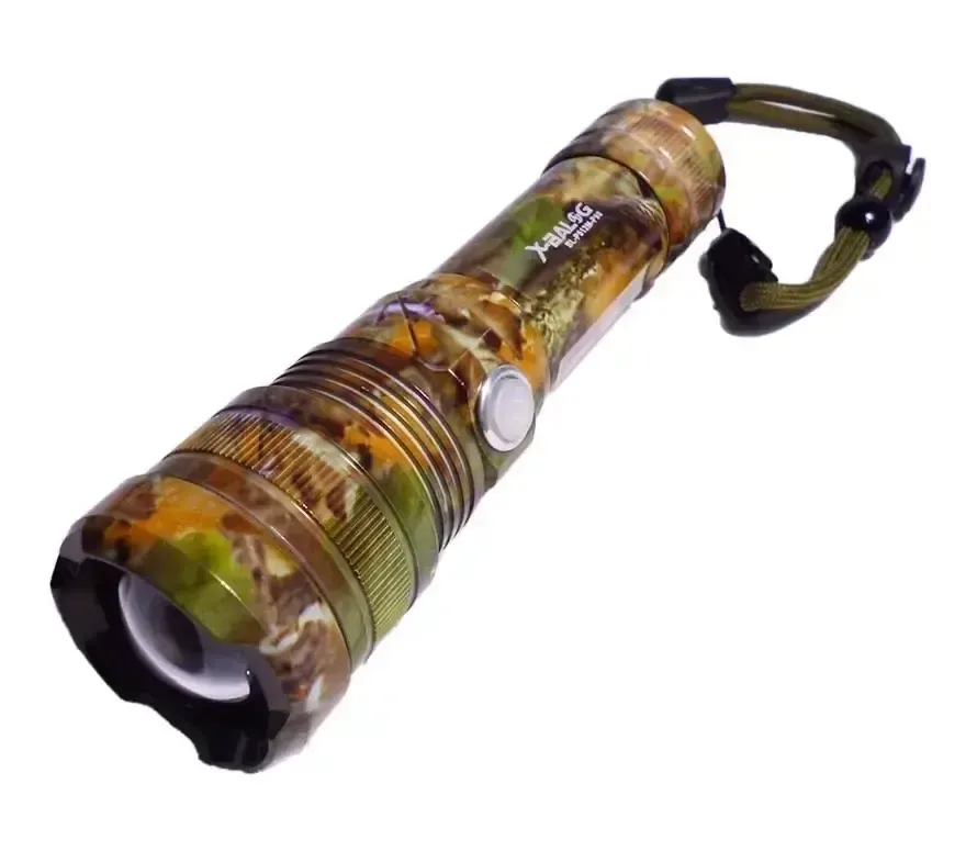 Ручной аккумуляторный фонарик с боковым диодом Power style MX-915M-COB камуфляжный расцветка Коломия - фото 5