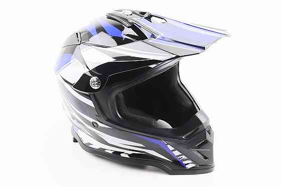 Шолом кросовий/ендуро/АТV BLD-819-7 L (59-60см), ЧОРНО-СИНІЙ Киев