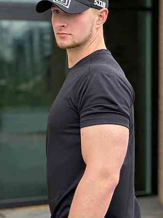 Военная черная футболка coolMax military летняя футболка качественная тактическая для ВСУ     WAR Львов