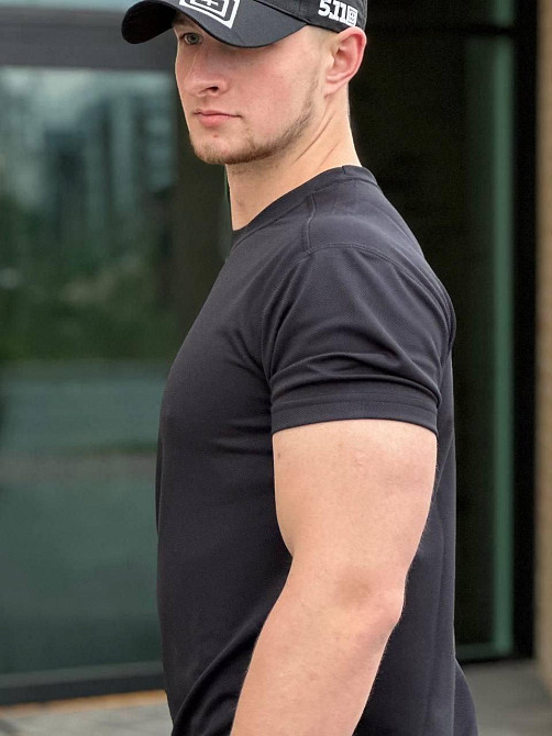 Военная черная футболка coolMax military летняя футболка качественная тактическая для ВСУ     WAR Львов - изображение 5