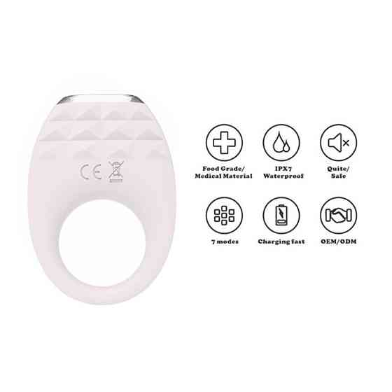 Вибрационное эрекционное кольцо Every Night Toys с подсветкой, белое Sex Aura Киев