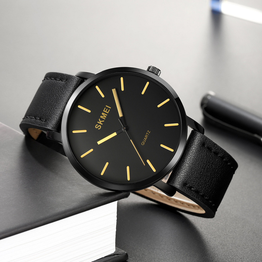 Skmei 1984LGD Gold-leather belt SBR Київ - фото 4