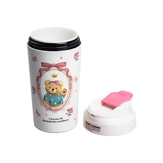 Yiwu Термочашка Bears з порцелянаовою колбою 480 мл біла HP-14-15P Коломия