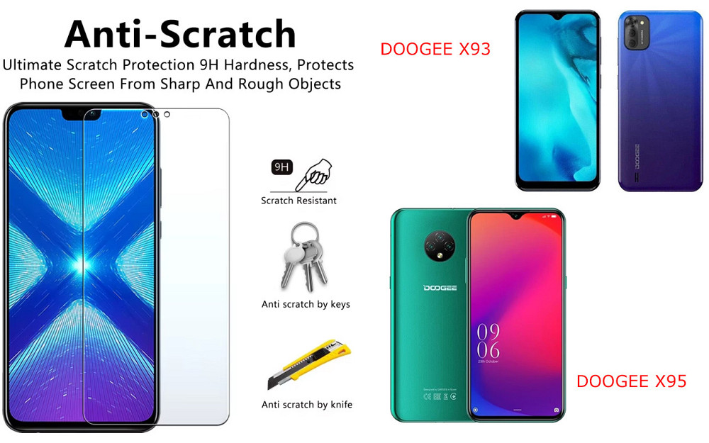 Защитное стекло NeoGlass для DOOGEE X93, DOOGEE X95 – ультрапрозрачное и устойчивое Киев - изображение 1