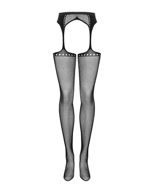 Сітчасті панчохи-стокінги зі стрілкою Obsessive Garter stockings S314 S/M/L, чорні, імітація гартері Львів - фото 5