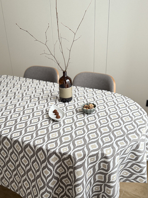 Ecotton Скатертина столова Ecotton DUCK 170х200 см водовідштовхувальна Абстракт сірий (27951/29 Коломия - фото 5