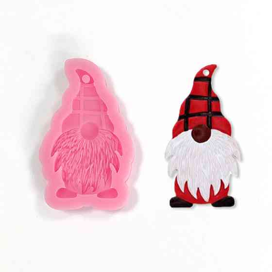 Молд новогодний Гном 70 на 44 мм розовый Киев