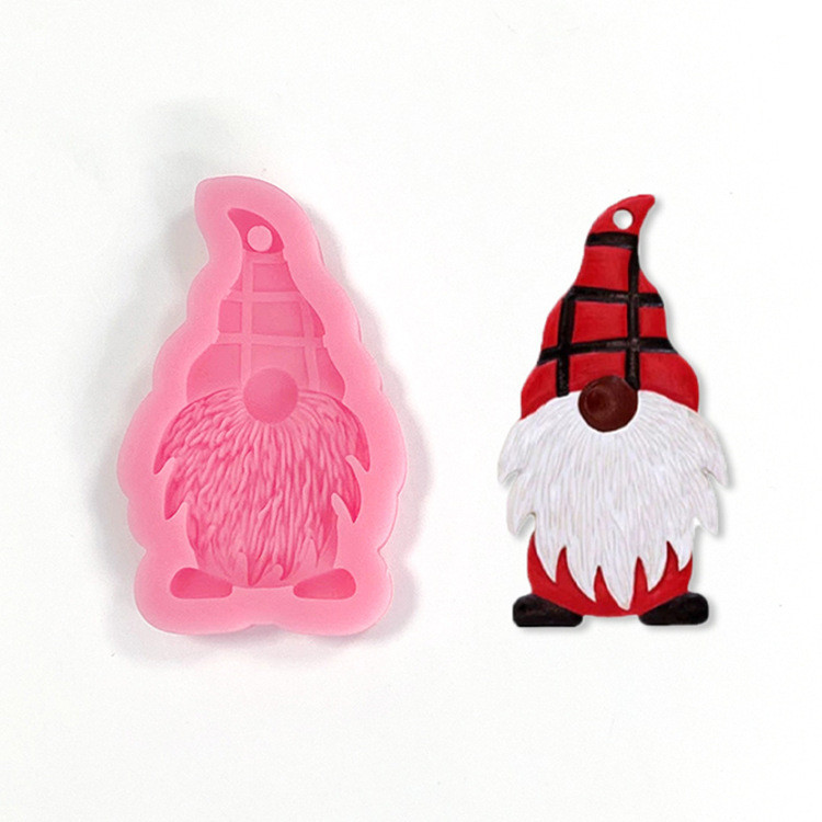 Молд новогодний Гном 70 на 44 мм розовый Киев - изображение 1