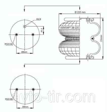 Подушка бублик двойной для домкрата (SABO Италия) отверстия параллельно Луцк