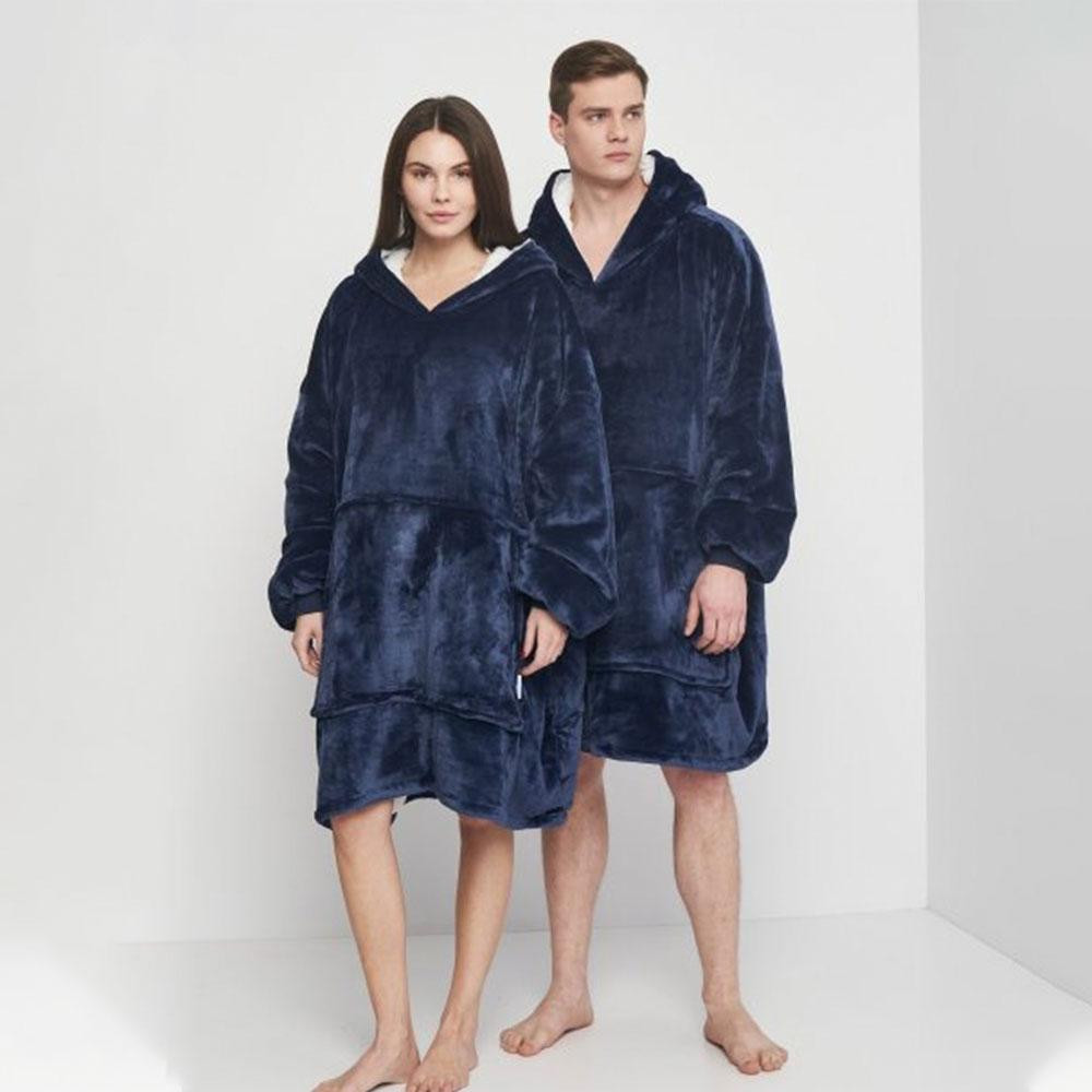 Плед толстовка с капюшоном HUGGLE HOODIE (80х100 см), унисекс, Черный / Зимний плед-худи / Оверсайз толстовка Киев - изображение 7