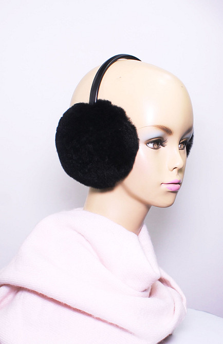 Хутряні навушники жіночі з Rex Чорний Харків - фото 1