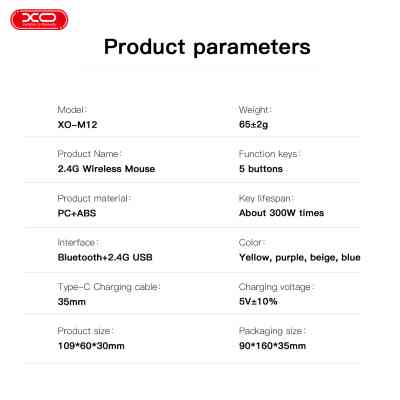 Мышка XO M12 Wireless Transparent/White (M12 White) Винница