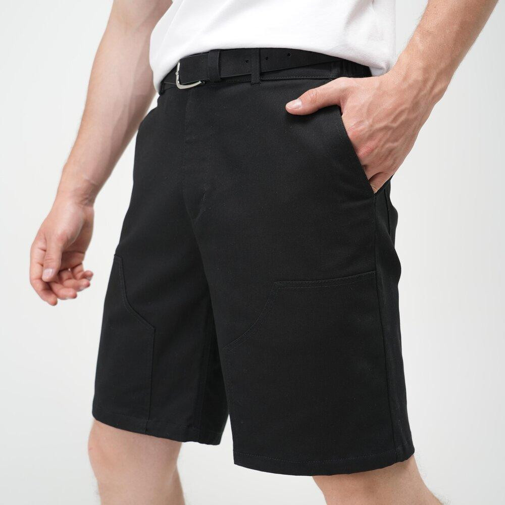 Чоловічі котонові шорти чорні вільні прямі для літа з кишенями до колін Slavni Range 2XL Одеса - фото 5