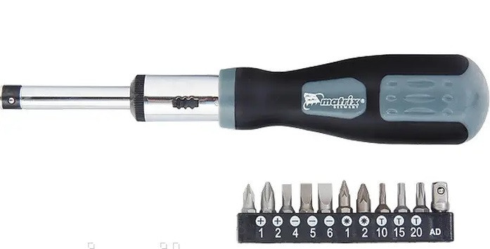 Викрутка реверсивна Matrix Master набір біт 11 шт CrV Полтава - фото 1