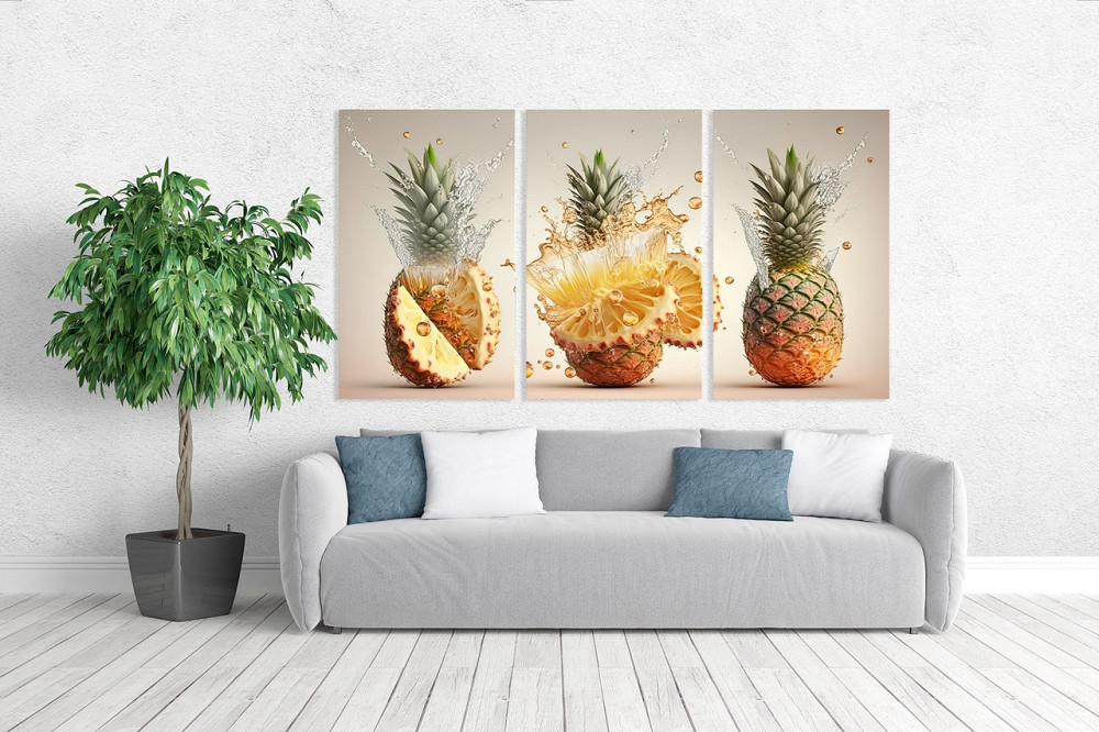 Модульная картина в гостиную / спальню  Ананас     ART-129_3A 100х150 см Киев - изображение 2