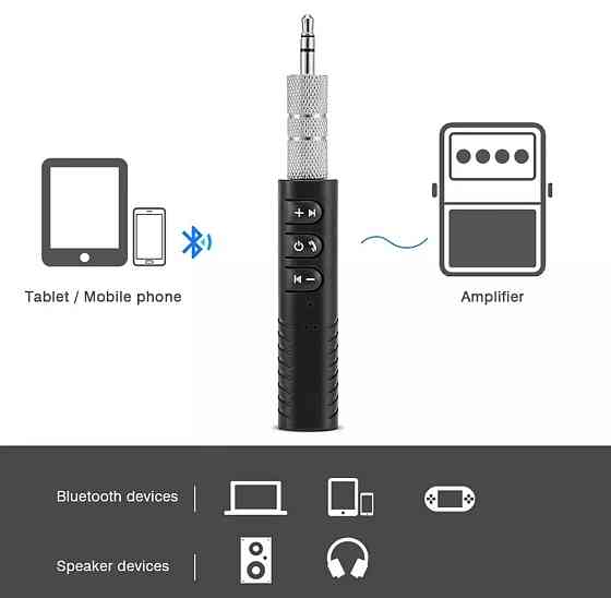 Приймач Bluetooth 5.0 AUX адаптер Car Kit mp 3 Receiver блютуз 3.5 мм аукс Київ