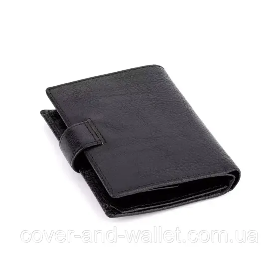 Невелике чоловіче портмоне вертикального типу з натуральної чорної шкіри Marco Coverna MC 010-894 Київ