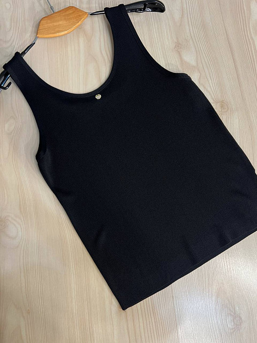 Майка женская A-N 2295 в рубчик с кулоном, черный, one size Киев - изображение 14