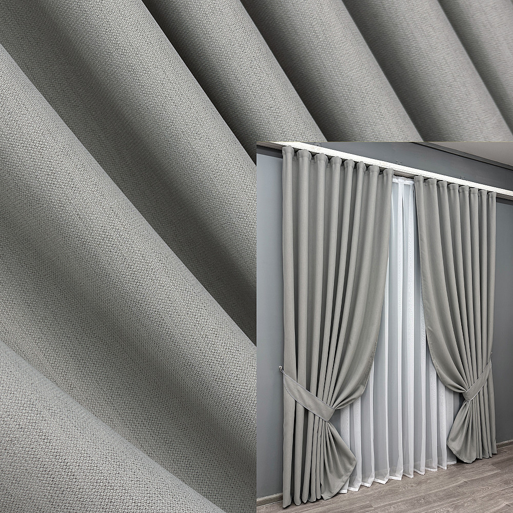 Комплект штор VR-Textil Блекаут двосторонній Scandi № 1900ш Сірий 150х270 см 2 шт (33-0932) Київ - фото 1