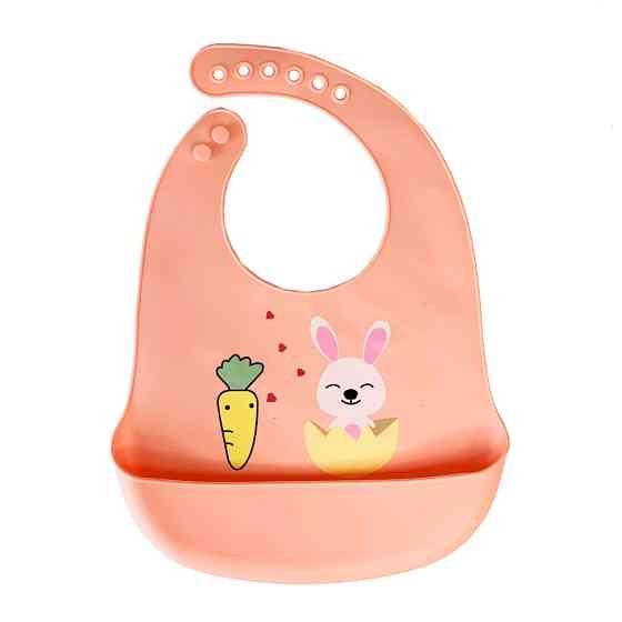 Слинявчик силіконовий "Зайчик" MGZ-0611 (Red) з кишенею Вінниця