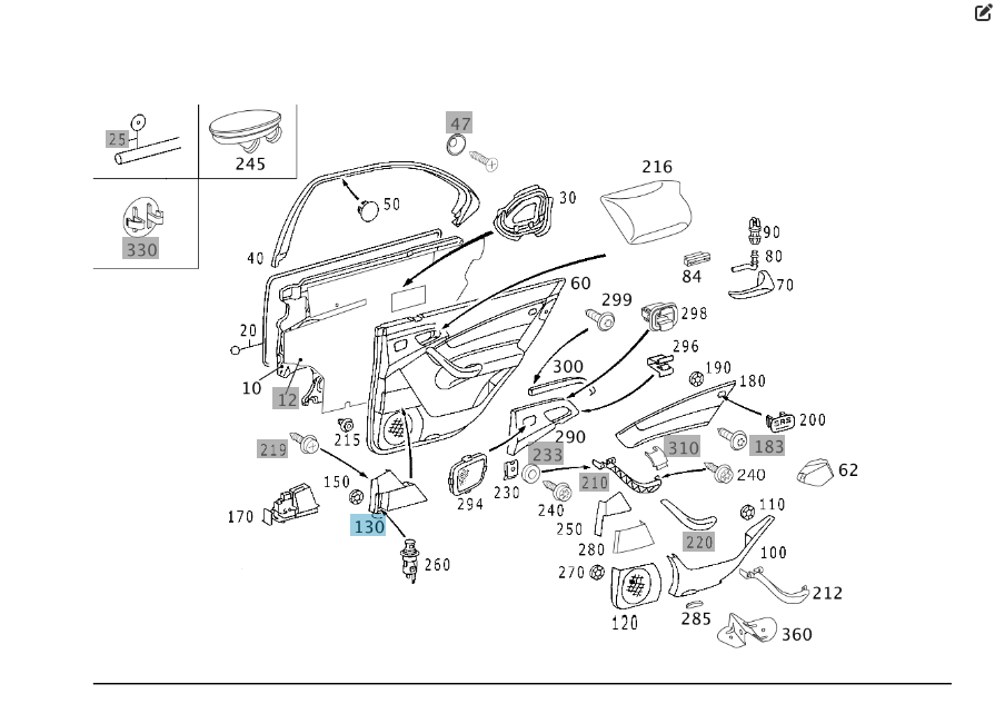 Mercedes-Benz  A2208100530 Механізм попільнички задніх лівих дверей S-class short W220 S-class long V220 Одеса - фото 5