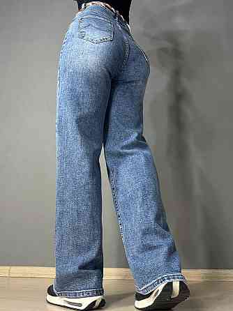 Джинсы женские DKNSEL 2817 палаццо стрейчевые с плетеным поясом голубые, голубой, 28, 28, 77 см, 102 см Киев