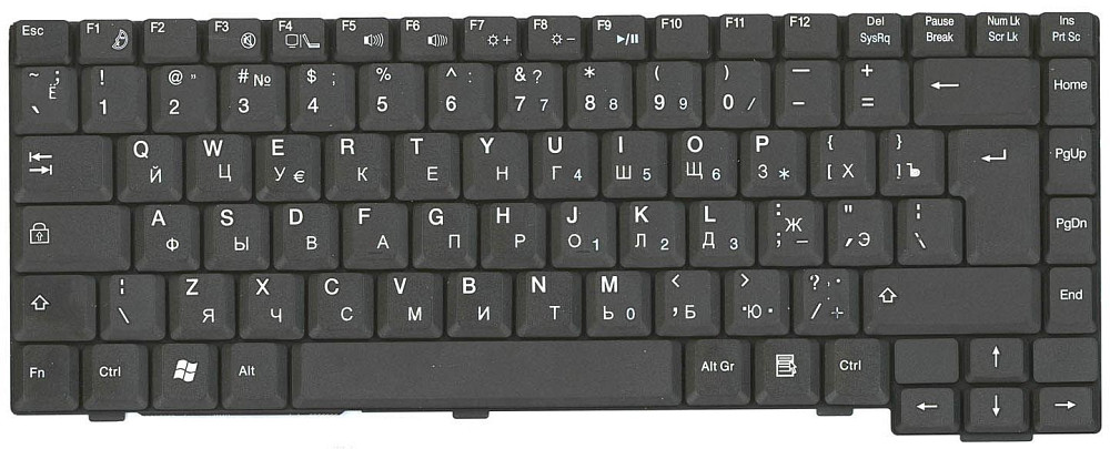 Клавиатура для ноутбука Fujitsu Amilo (M6450, M6450G) Black, RU (вертикальный энтер) Вінниця - фото 2