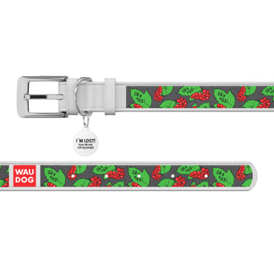 Ошейник для животных WAUDOG Design с QR паспортом "Калина" XL Ш 35 мм Д 46-59 см (белый) (3606-0228-15) Винница - изображение 3