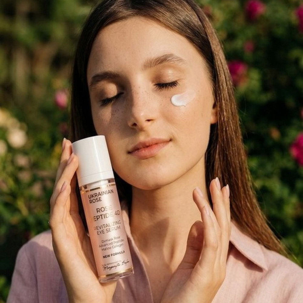 Крем-сыворотка для кожи вокруг глаз усиленного действия 4-D эффект Rose Peptide 4D Ukrainian Rose 30 мл Киев - изображение 3