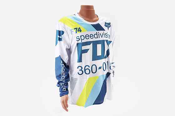 Футболка (Джерсі) чоловіча L-(Polyester 100%), довгі рукави, вільний крій, біло-синя, НЕ оригінал Киев