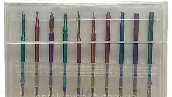 Набор цветных-алмазных насадок для фрезера, 10 шт. Киев