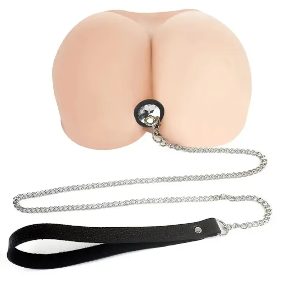 Силіконова анальна пробка Art of Sex Metal Anal Plug with Leash size S з повідцем Black Львів