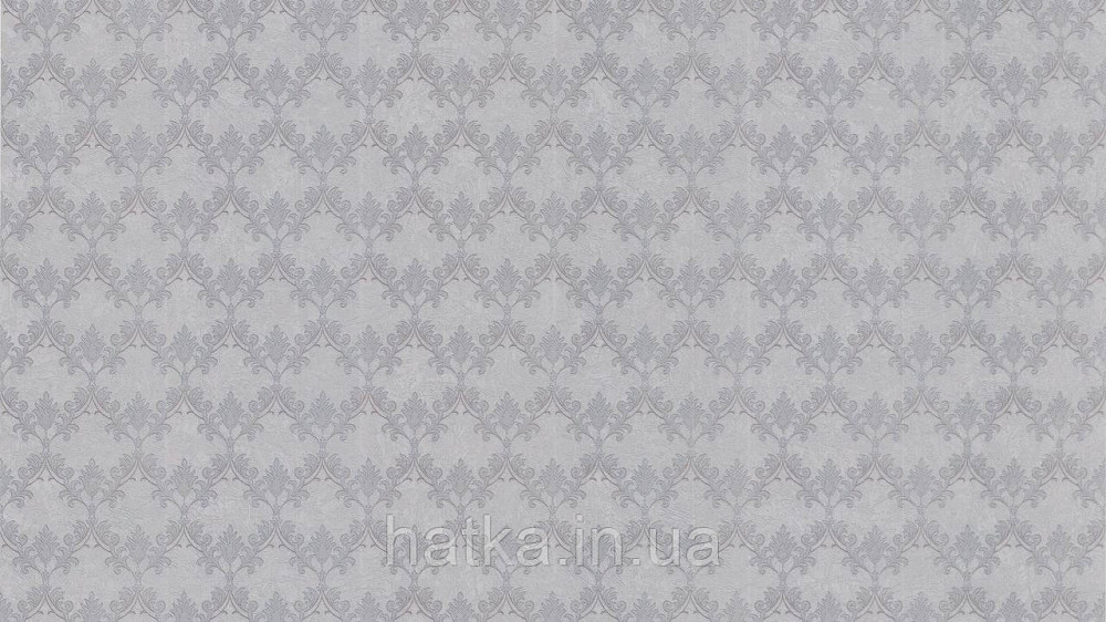 Шпалери метрові вінілові на флізеліні Sintra Classic класика завитки візерунки структурні сріблясті на сірому 540633 Київ - фото 1