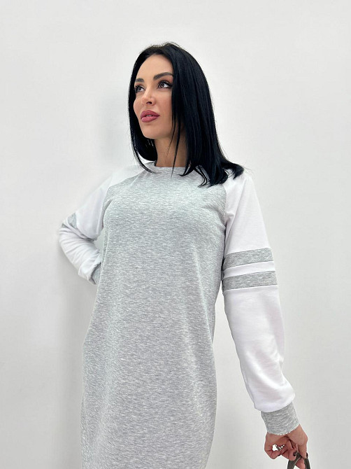 Спортивное платье из двунитки Sesilia 42-44, Серый (меланж) Киев - изображение 3