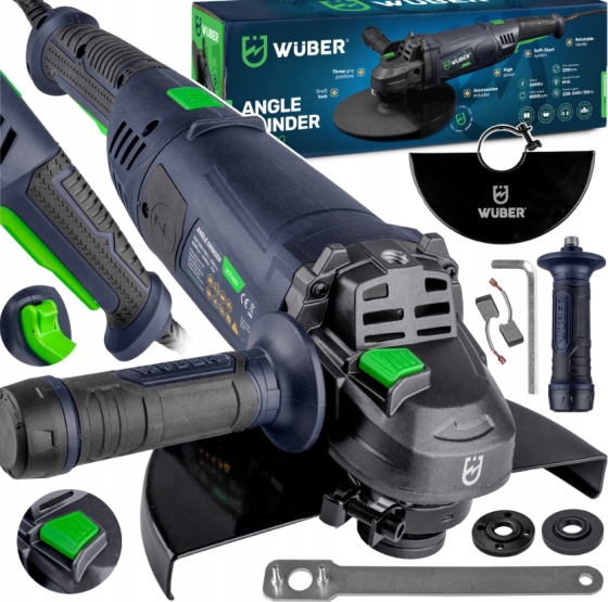 Болгарка (кутова шліфувальна машина) 2400Вт 230мм Wuber (Польща) Київ