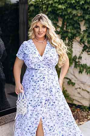 Длинное летнее платье в цветочный принт Bestie 48, Белый Киев