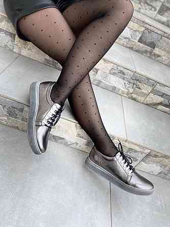 Injers Сліпони жіночі INJERS 195 срібні (весна-осінь, шкіра натуральна) (1304) лише 40р. Коломия