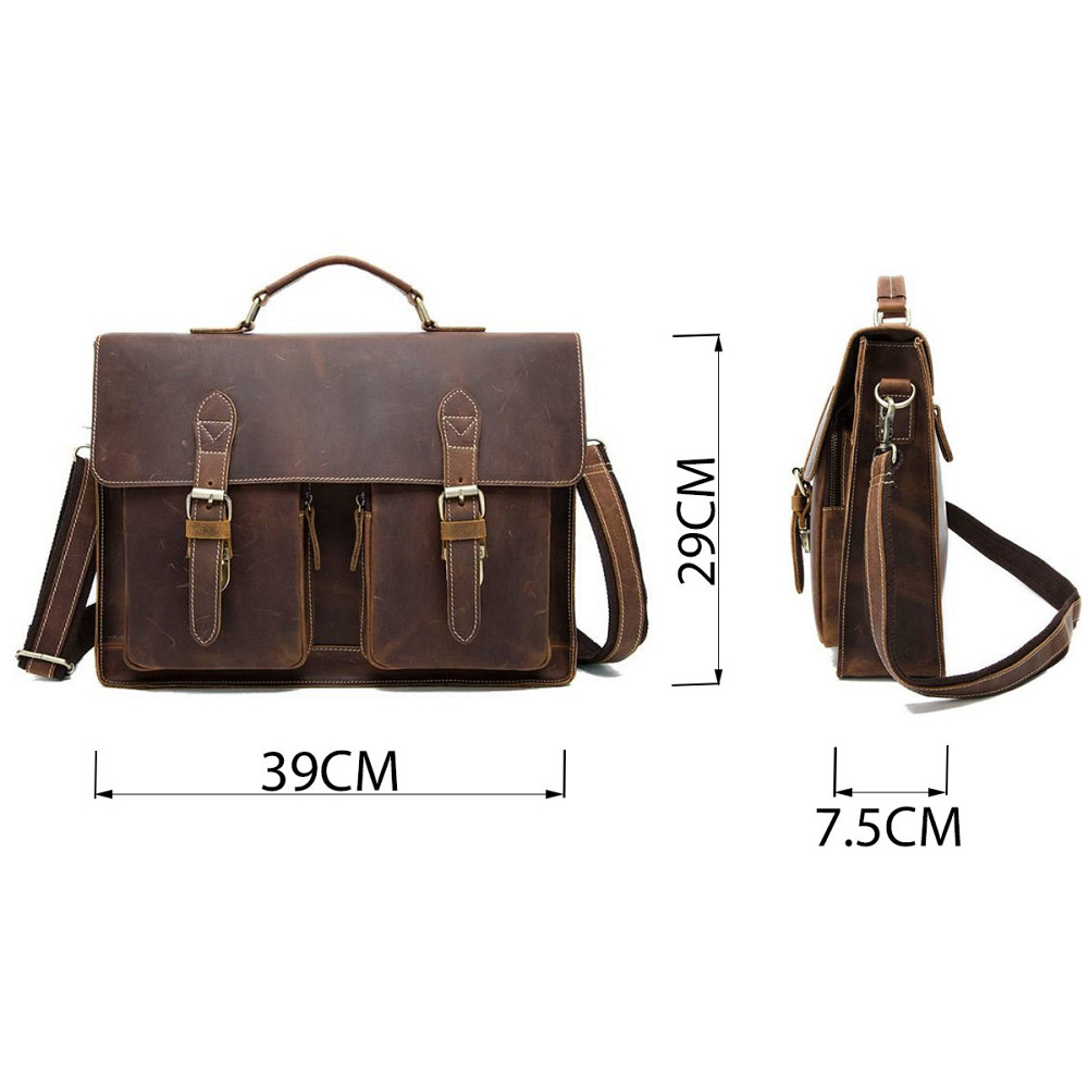 Портфель чоловічий зі шкіри Vintage 14774 Рудий Київ - фото 4