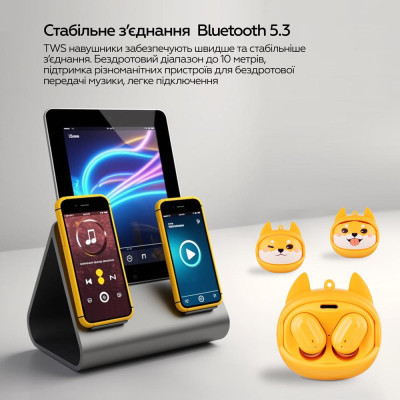 Наушники XoKo G05-face changing TWS Yellow (G05-YEL) Винница - изображение 12