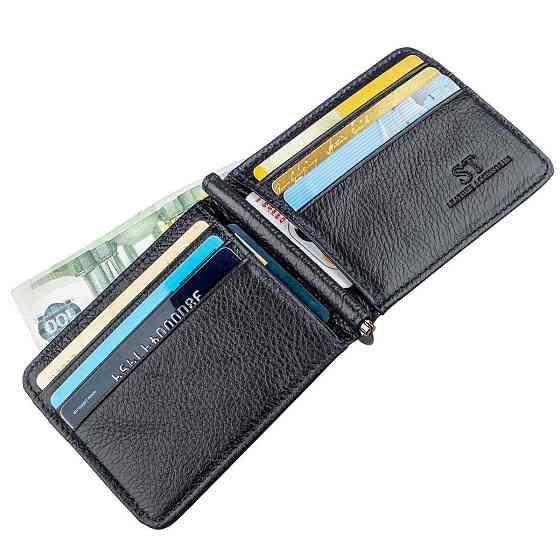 Кожаный зажим для мужчин ST Leather 18942 Синий Киев