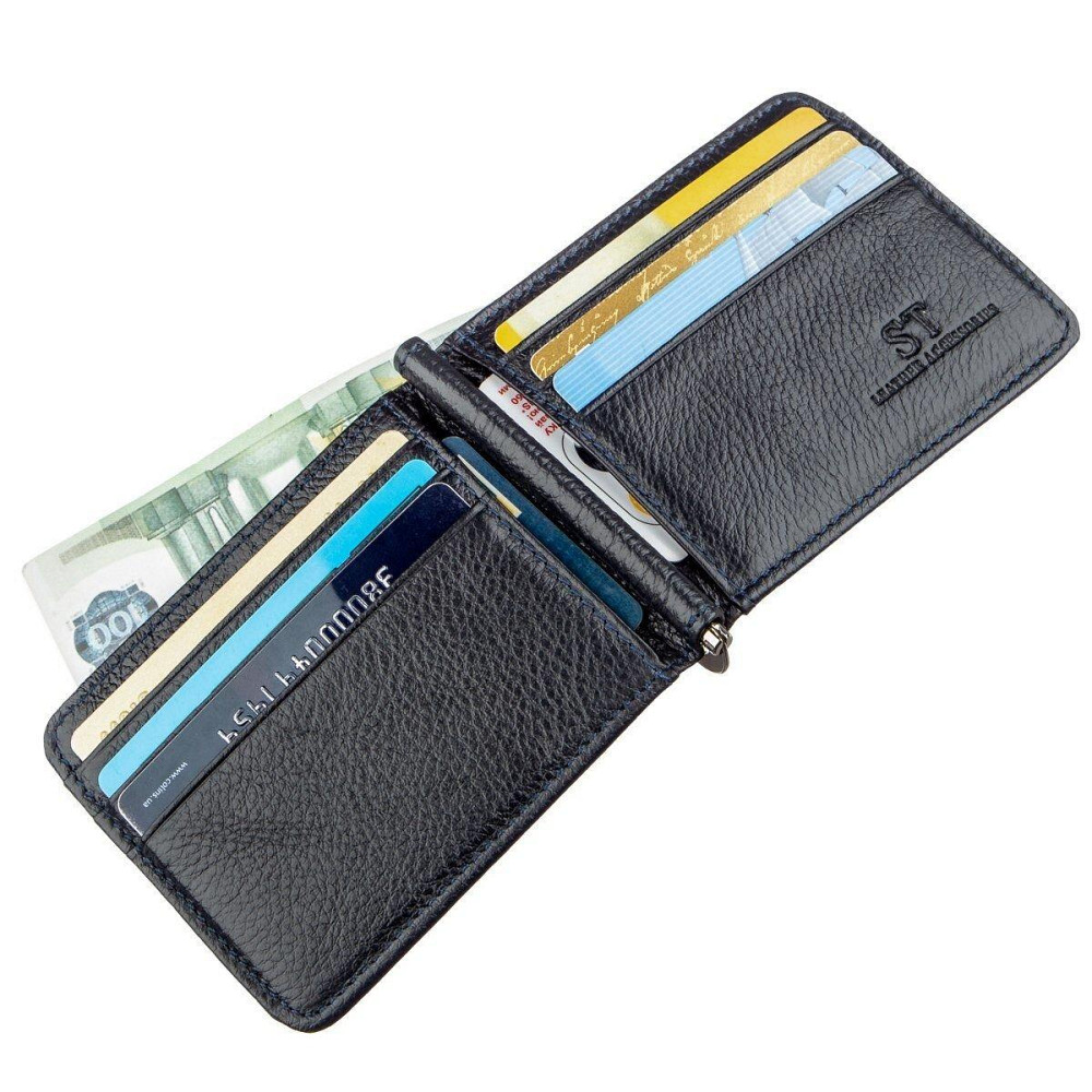 Кожаный зажим для мужчин ST Leather 18942 Синий Киев - изображение 6